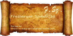 Freiberger Szebáld névjegykártya